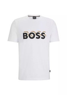 Hugo Boss Cotton-Jersey T-Shirt with Logo in Signature Colors