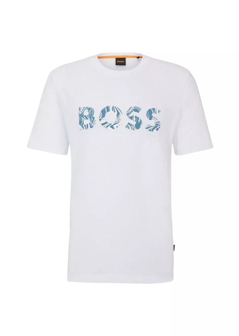 Hugo Boss Cotton-Jersey T-Shirt with Logo Print