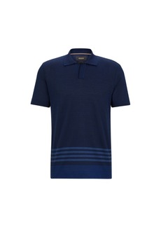 Hugo Boss Cotton-silk polo shirt with striped details