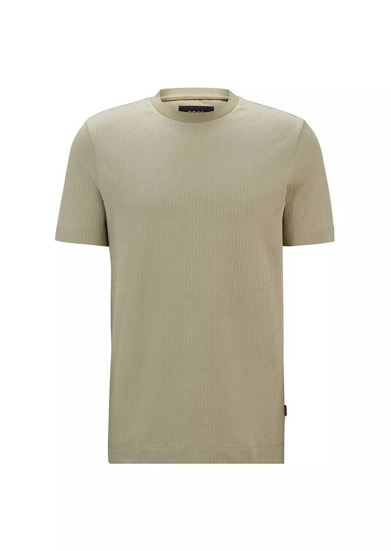 Hugo Boss Cotton-Silk T-Shirt with a Signature Quilted Effect