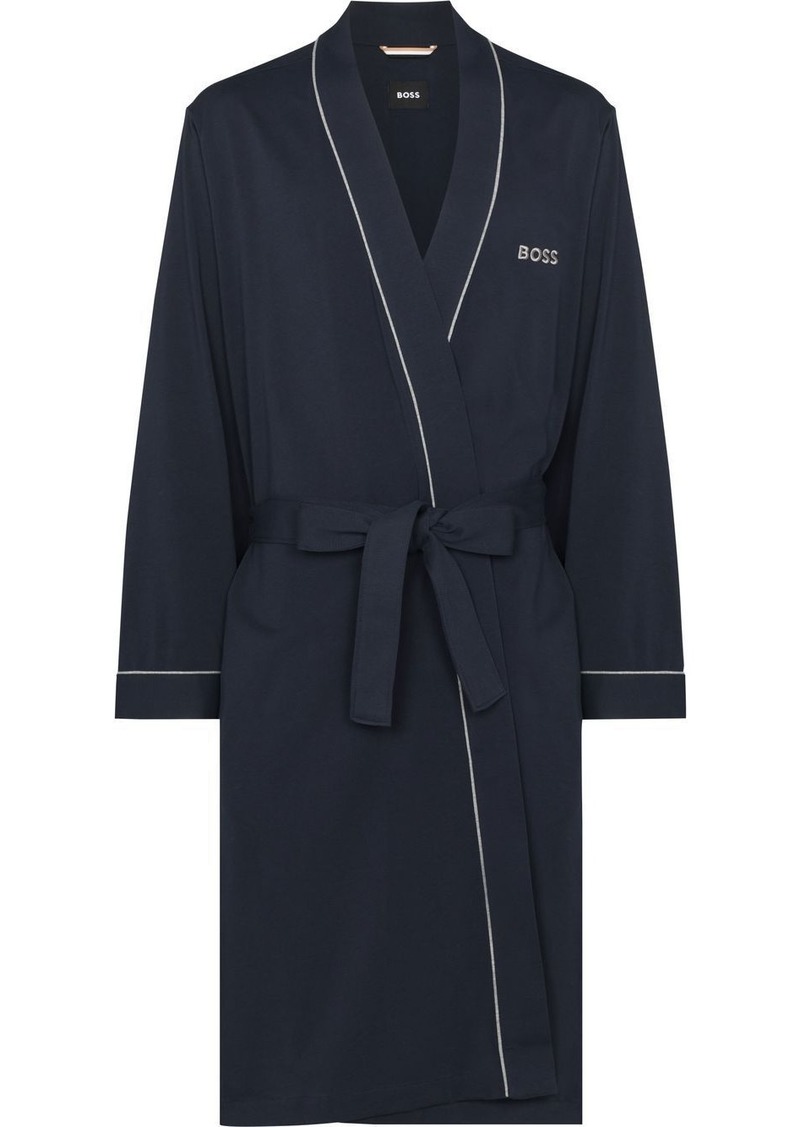 Hugo Boss embroidered-logo lounge robe