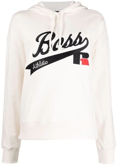Hugo Boss embroidered-logo pullover hoodie