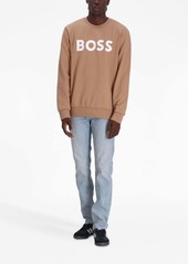 Hugo Boss flocked-logo cotton sweatshirt