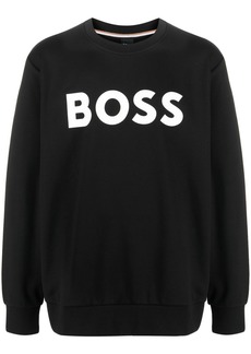 Hugo Boss flocked-logo cotton sweatshirt