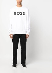 Hugo Boss flocked-logo cotton sweatshirt