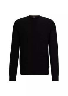 Hugo Boss Graphic-Jacquard Sweater in a Virgin-Wool Blend