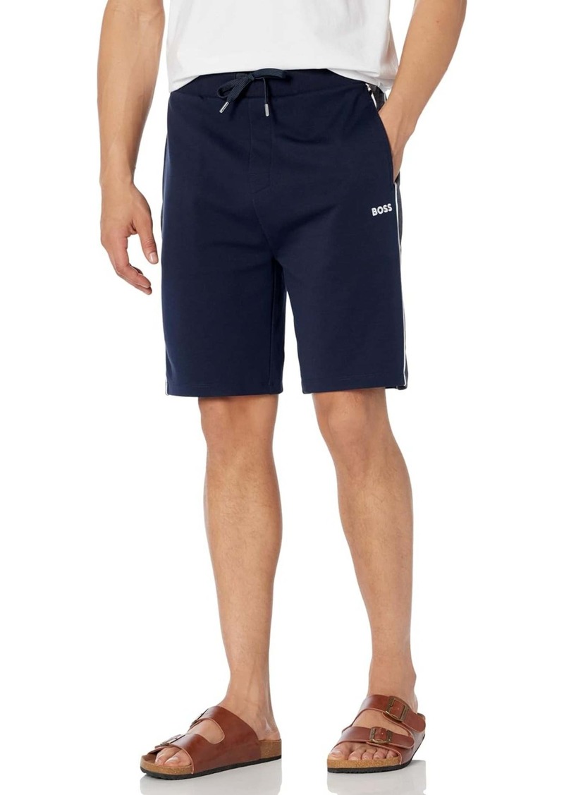 Hugo Boss Men's Embroidered Logo Cotton Blend Shorts, Navy