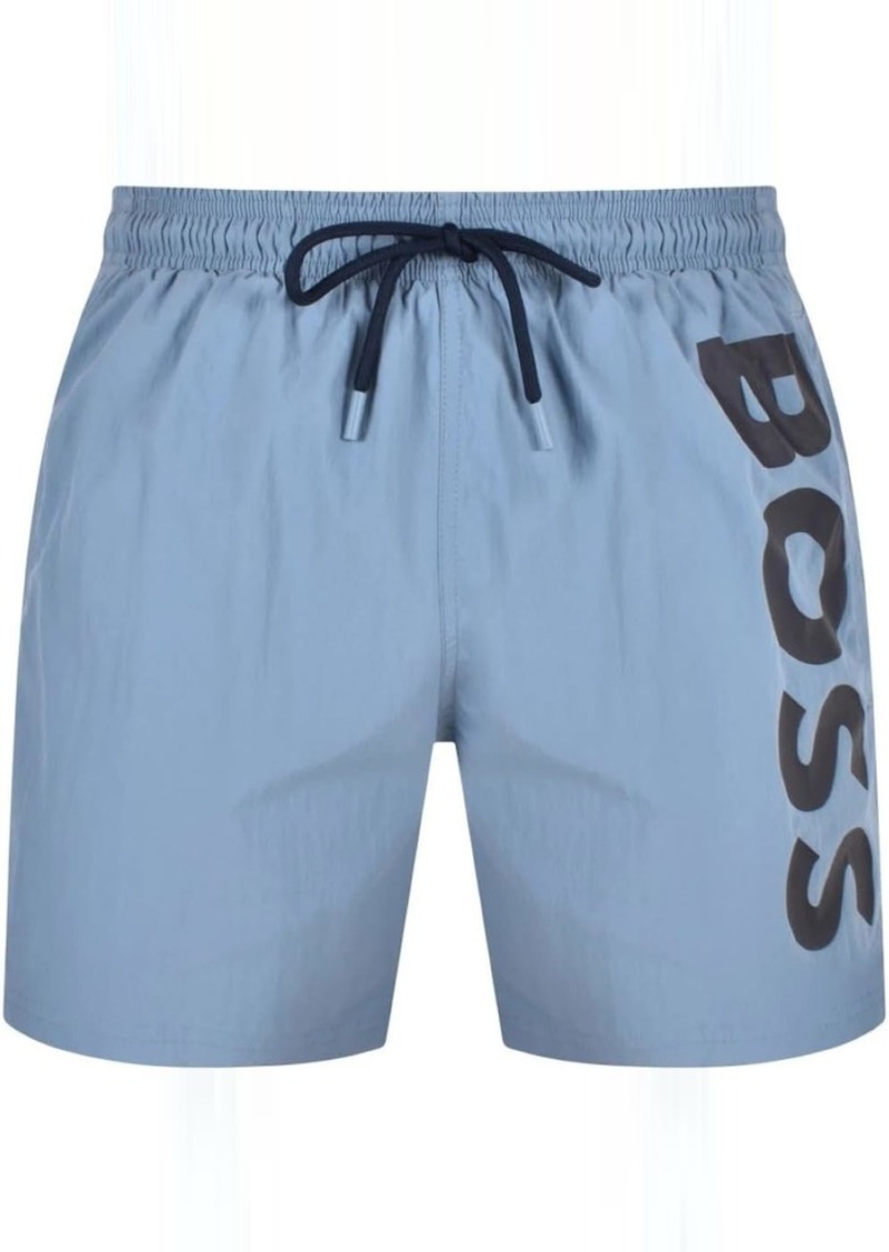 Hugo Boss Men's Octopus Swim Trunks, Light Blue Berry