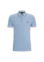 Hugo Boss Men's Paddy Pique Cotton Short Sleeve Polo T-Shirt, Pastel Blue