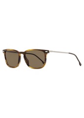 Hugo Boss Men's Rectangular Sunglasses B1020S EX470 Brown Horn/Gunmetal 54mm