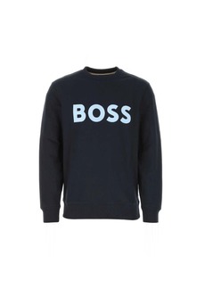 Hugo Boss Men's Stadler Navy Blue Crew Neck Logo Sweatshirt