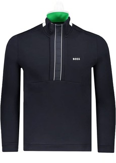 Hugo Boss Men's Sweat Navy Blue Half Zip Sweatshirt