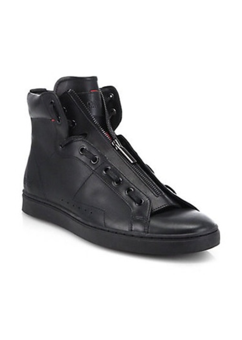 Hugo Boss Hugo Boss Posseo Leather High-Top Sneakers | Shoes