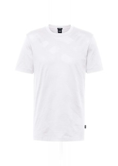 Hugo Boss Women Tiburt 355 100-White Jacquard Logo Short Sleeve Cotton T-Shirt