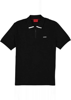 Hugo Boss Hugo Men's Dalomino Short Sleeve Half Zip Polo T-Shirt, Black