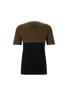 Hugo Boss Interlock-cotton regular-fit T-shirt with color-blocking