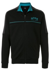 Hugo Boss curved logo zip-up sweatshirt