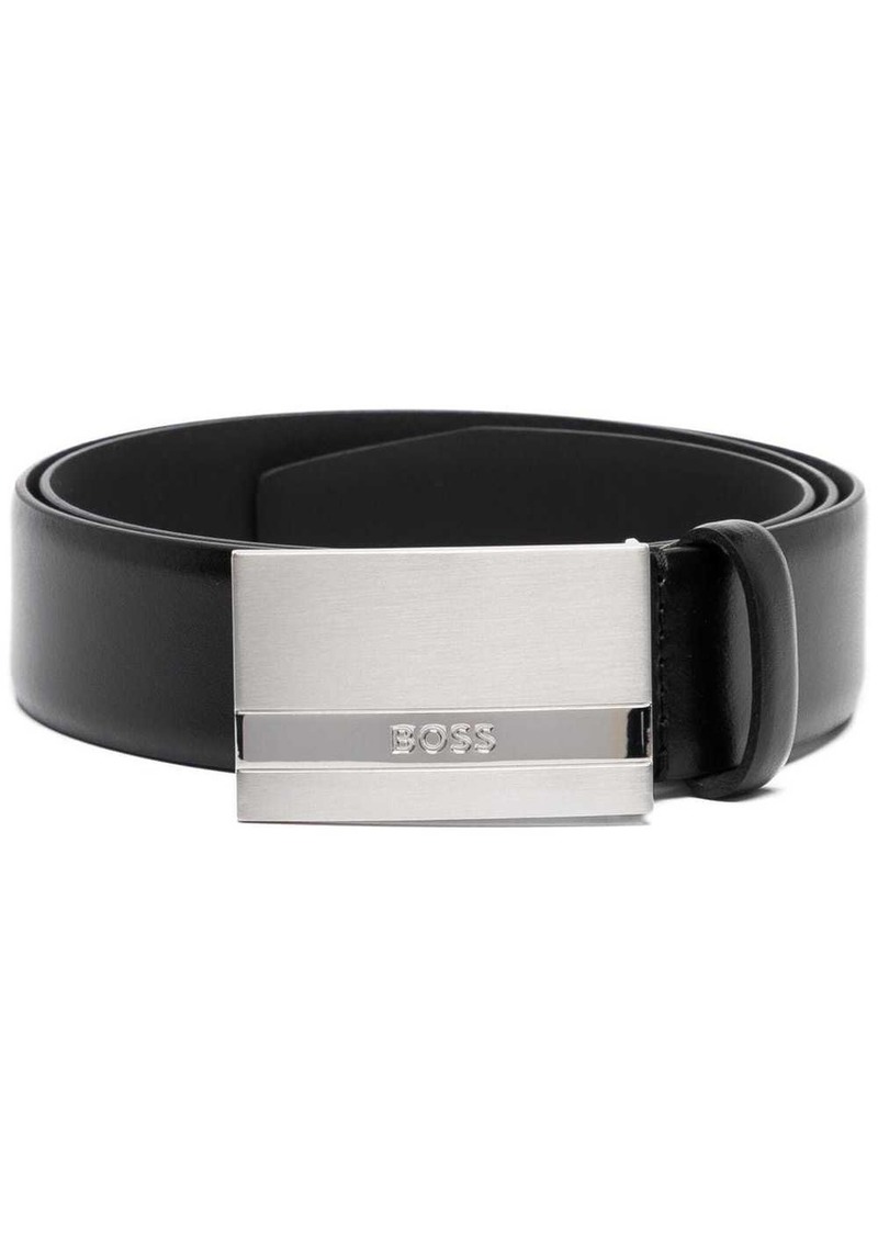 Hugo Boss laser-cut logo buckle belt