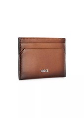 Hugo Boss Leather Card Holder with Logo Lettering