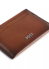 Hugo Boss Leather Card Holder with Logo Lettering