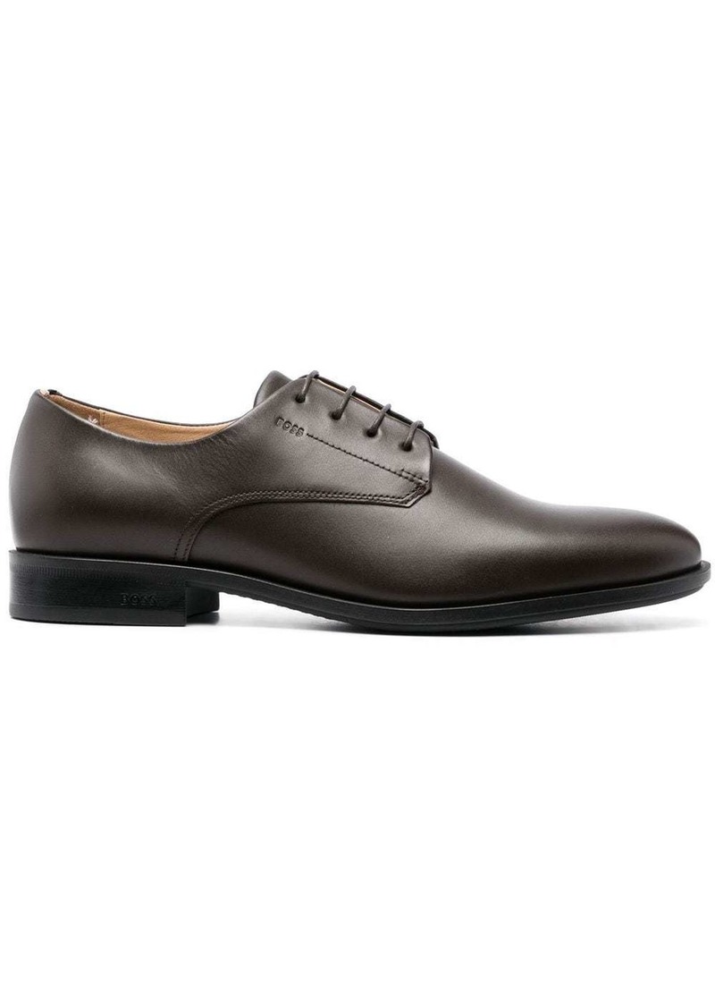 Hugo Boss logo-embossed leather Derby shoes