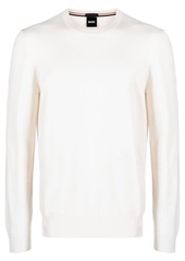 Hugo Boss logo-embroidered cotton jumper