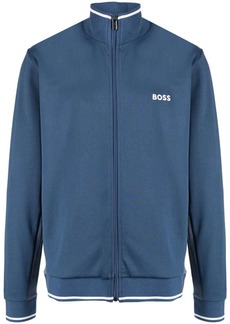 Hugo Boss logo-embroidered zip-up jacket