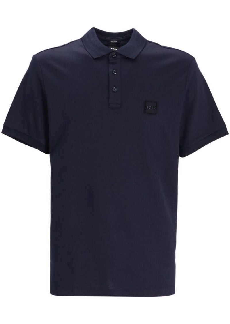 Hugo Boss logo-patch cotton polo shirt