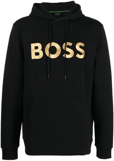 Hugo Boss Black Logo Print Hooded Sweatshirt
