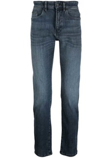Hugo Boss logo-patch slim-cut jeans