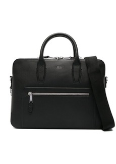 Hugo Boss logo-plaque leather briefcase
