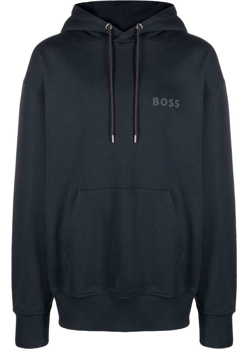 Hugo Boss logo-print cotton hoodie