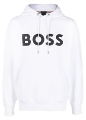 Hugo Boss logo-print cotton hoodie