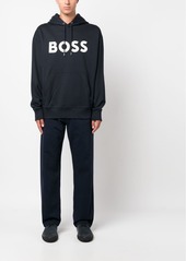 Hugo Boss logo-print cotton hoodie