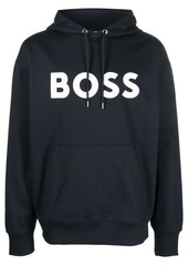 Hugo Boss logo-print cotton hoodie