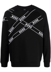 Hugo Boss logo-print crew neck sweatshirt