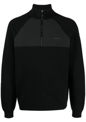 Hugo Boss logo-print half-zip jumper
