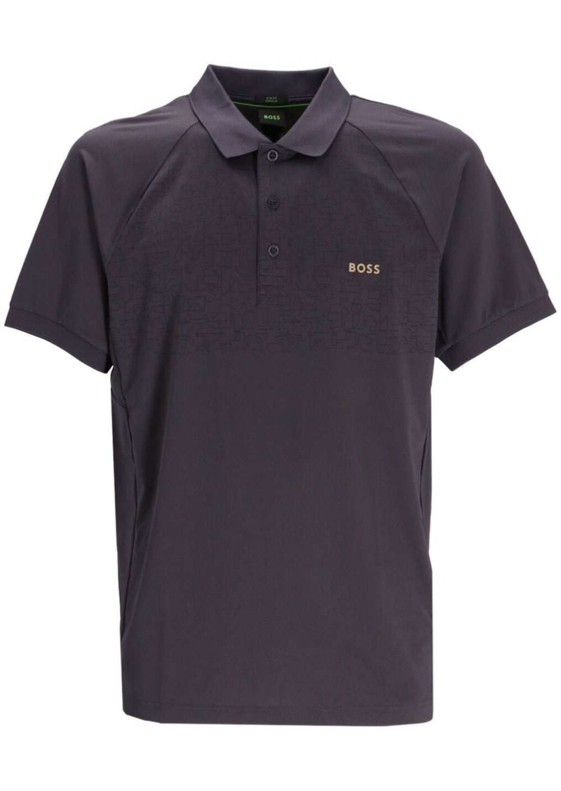 Hugo Boss logo-print reflective polo shirt