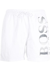 Hugo Boss logo-print slip-on swim shorts