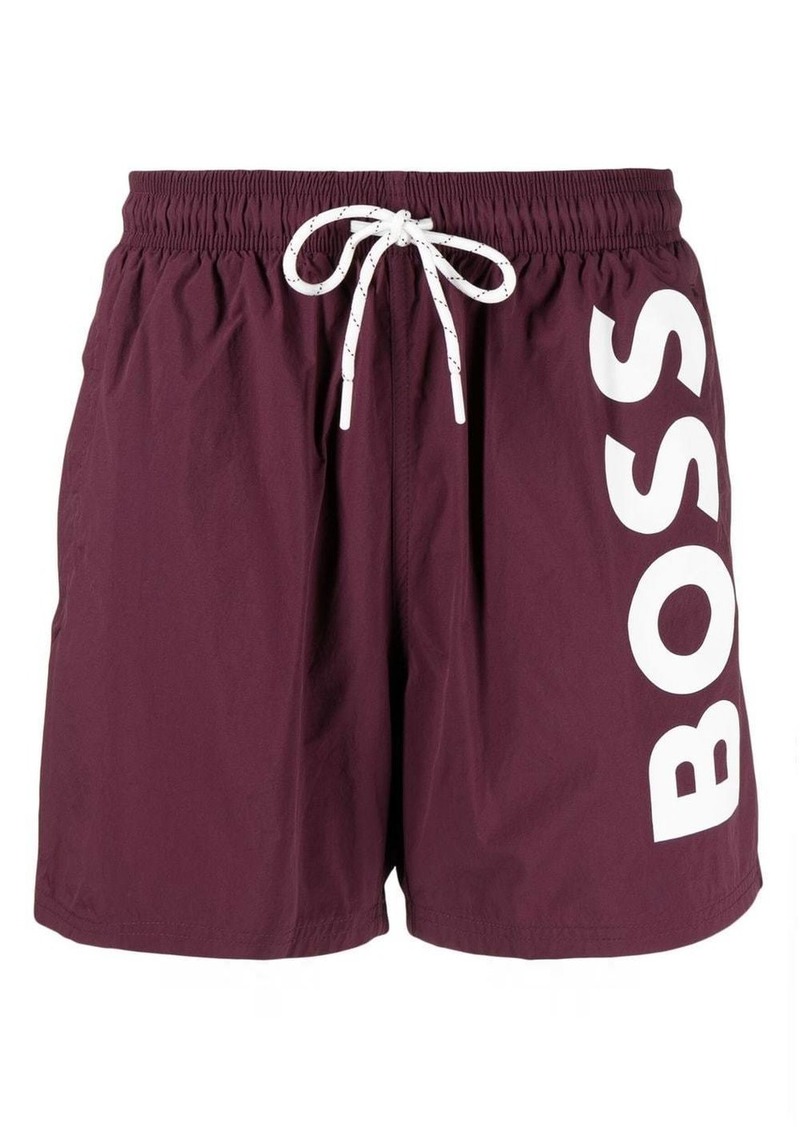 Hugo Boss logo-print swim shorts