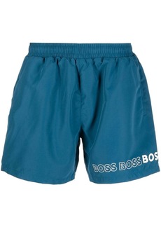 Hugo Boss logo-print swim shorts