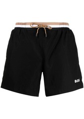 Hugo Boss logo-print swim shorts