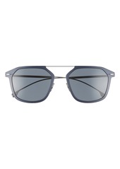 Hugo Boss BOSS 55mm Polarized Square Sunglasses in Matte Blue at Nordstrom