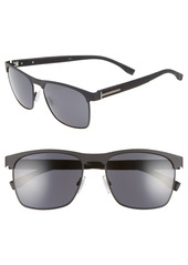 Hugo Boss Men's Boss 57mm Rectangle Sunglasses - Matte Black