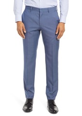 Hugo Boss BOSS Genesis Slim Fit Flat Front Wool Dress Pants in Blue at Nordstrom