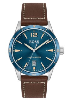 Hugo Boss BOSS Leather Strap Watch