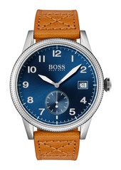 Hugo Boss BOSS Legacy Round Leather Strap Watch