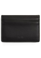 Hugo Boss BOSS Majestic Leather Card Case in Black/Black at Nordstrom