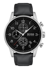 Hugo Boss Men's Boss Navigator Chronograph Leather Strap Watch