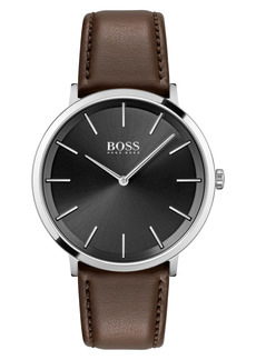 Hugo Boss BOSS Skyliner Leather Strap Watch